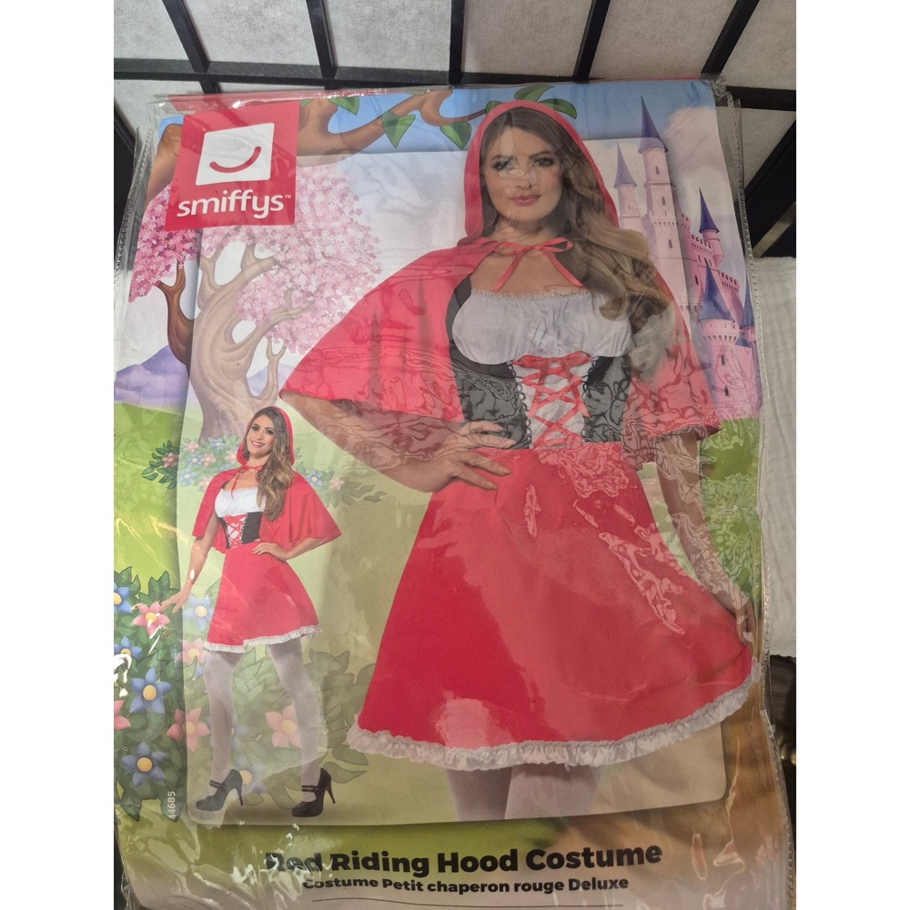 Smiffys Red Riding Hood Deluxe Costume XL Womens Dress and Hooded Cape 44685